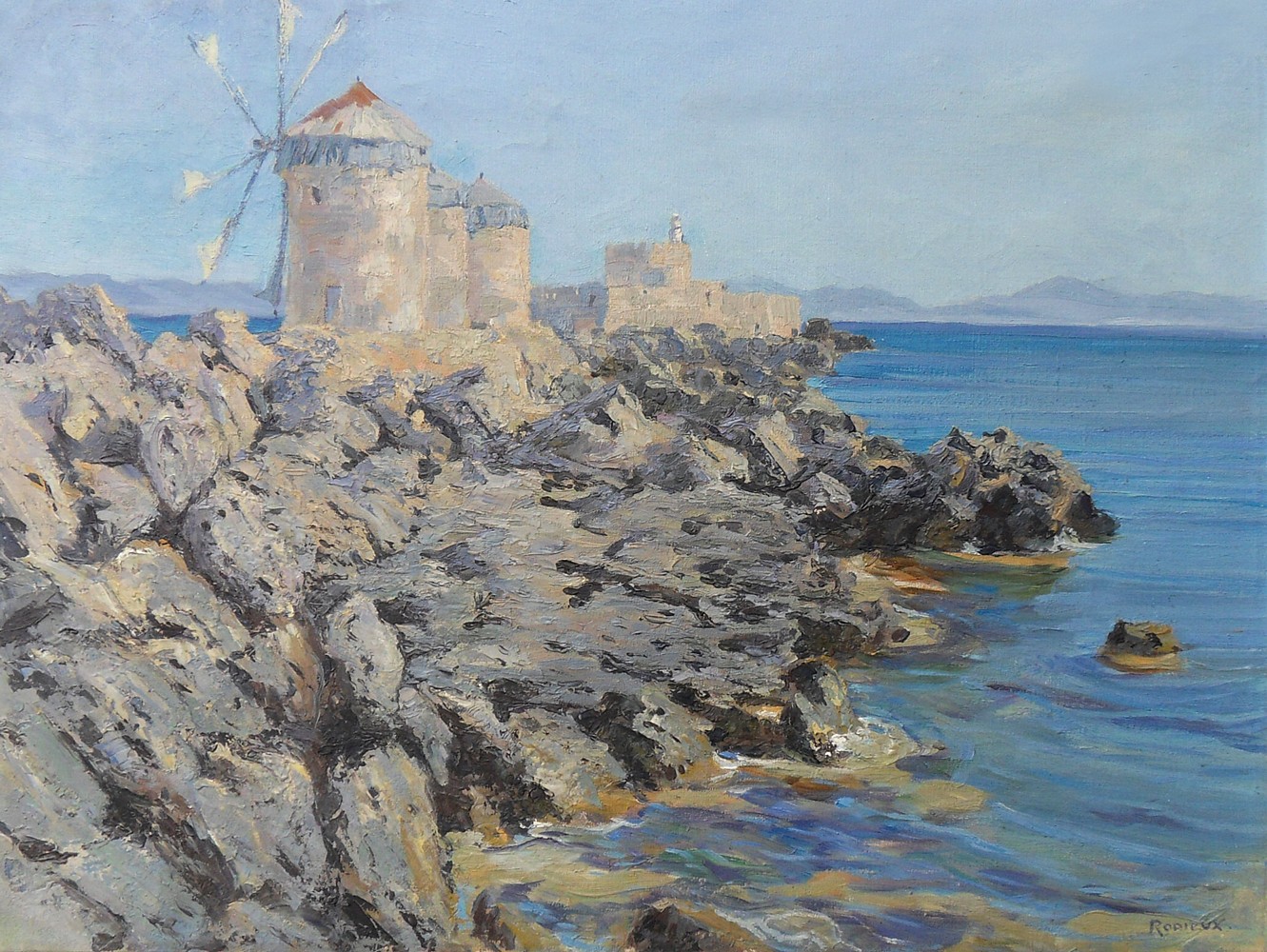 maurice rodieux moulins a rhodes 46 61cm